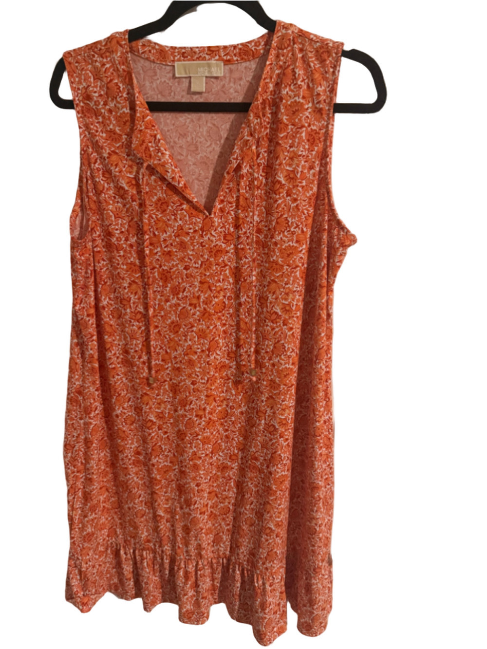 Women's Michael Kors Floral Mini Dress Orange White Size XL